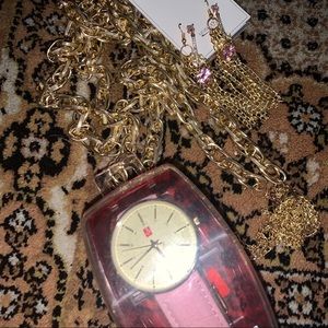 Watch, Open Chain, & 2 pair of earrings Set 🎀